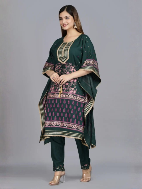 multicolor pure cotton kurta pant with dupatta set for women