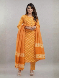 orange-cotton-blend-printed-kurta-pant-set-for-women-2