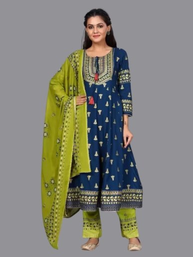 black viscose rayon printed kurta palazzo set for women