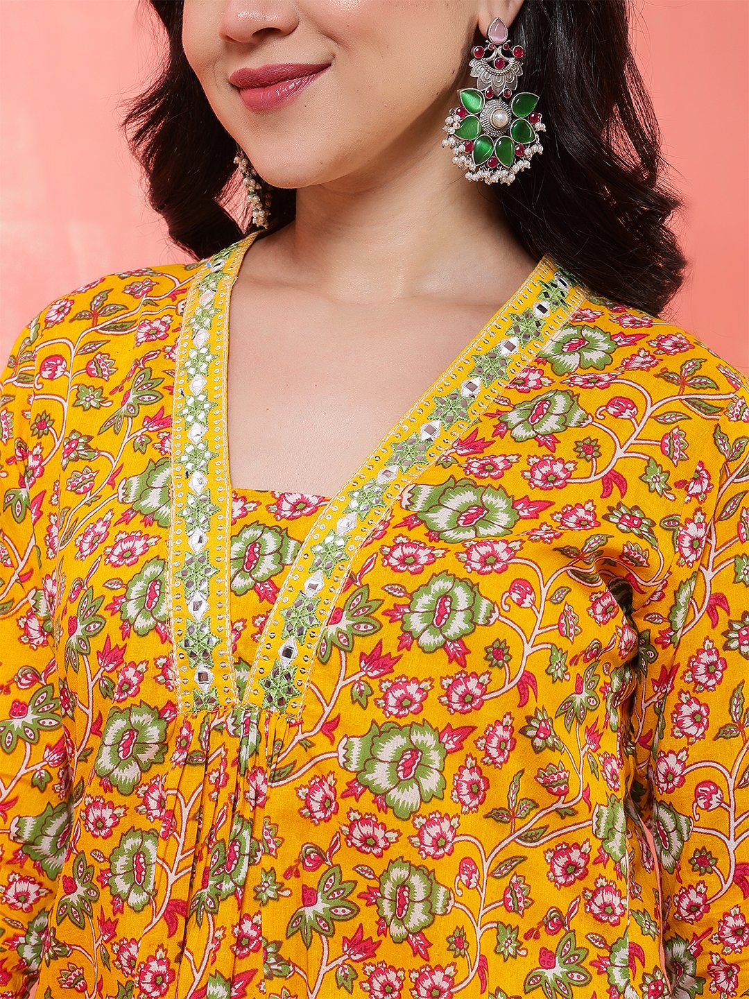 yellow embrodary kurta plazzo with dupatta sets