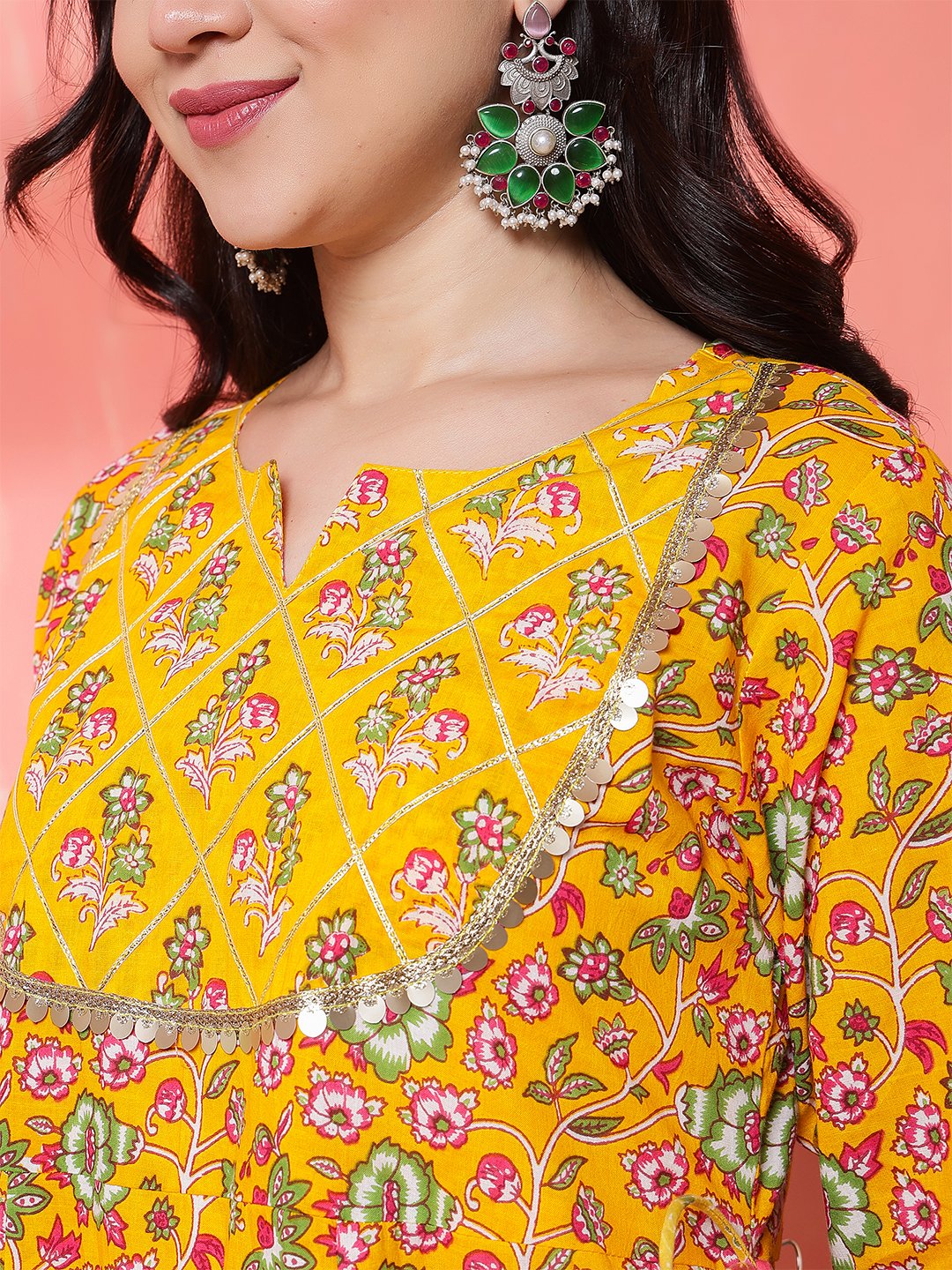 yellow embrodary kurta plazzo with dupatta sets