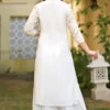 white viscose rayon printed kurta sharara set for women