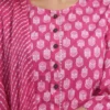 pink & white cotton blend printed kurta pant set for women