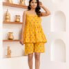 sunshine yellow floral print cami top & shorts co ord set sunshine yellow floral print cami top & shorts co ord set