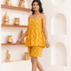 sunshine yellow floral print cami top & shorts co ord set sunshine yellow floral print cami top & shorts co ord set