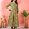 green embrodary kurta plazzo with dupatta sets