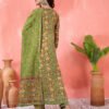 green embrodary kurta plazzo with dupatta sets