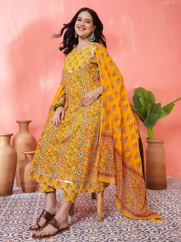 woman-in-yellow-printed-anarkali-kurta-set-with-dupatta