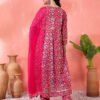 red floral printed cotton kurta set with pants – elegant ethnic wear for women