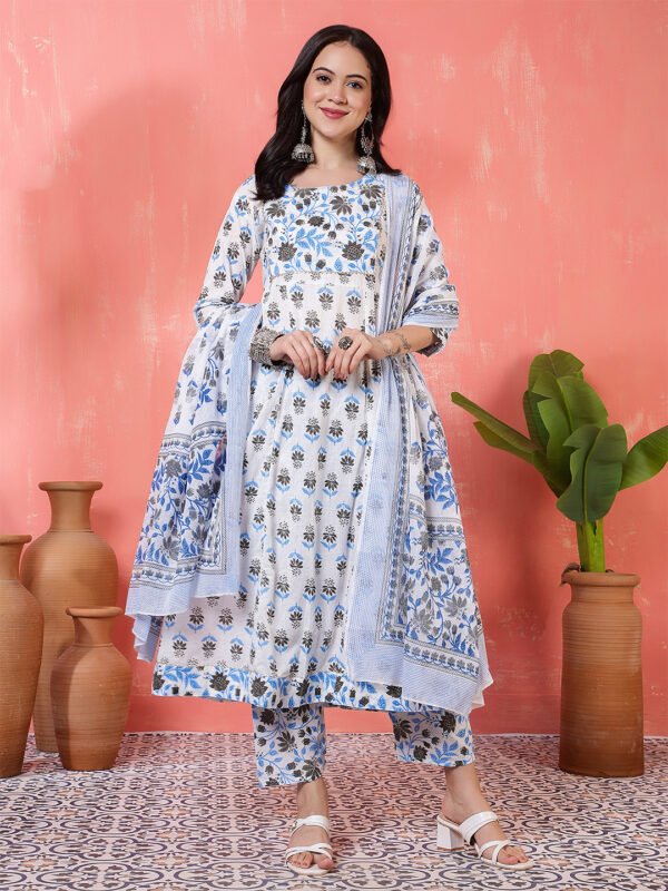 traditional-white-and-blue-floral-hand-block-print-cotton-suit-set