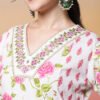 charming white and pink rose floral print salwar suit set