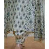 white cotton blend printed kurta salwar set for women