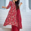 mahroon cotton kurta palazzo with duptta sets