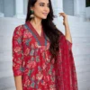 mahroon cotton kurta palazzo with duptta sets