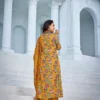 yellow cotton kurta plazzo dupatta sets