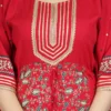 red viscose rayon printed kaftan pant set for women