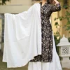 black viscose rayon printed kurta sharara set for women