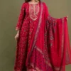 pink viscose rayon embroidered kurta sharara set for women