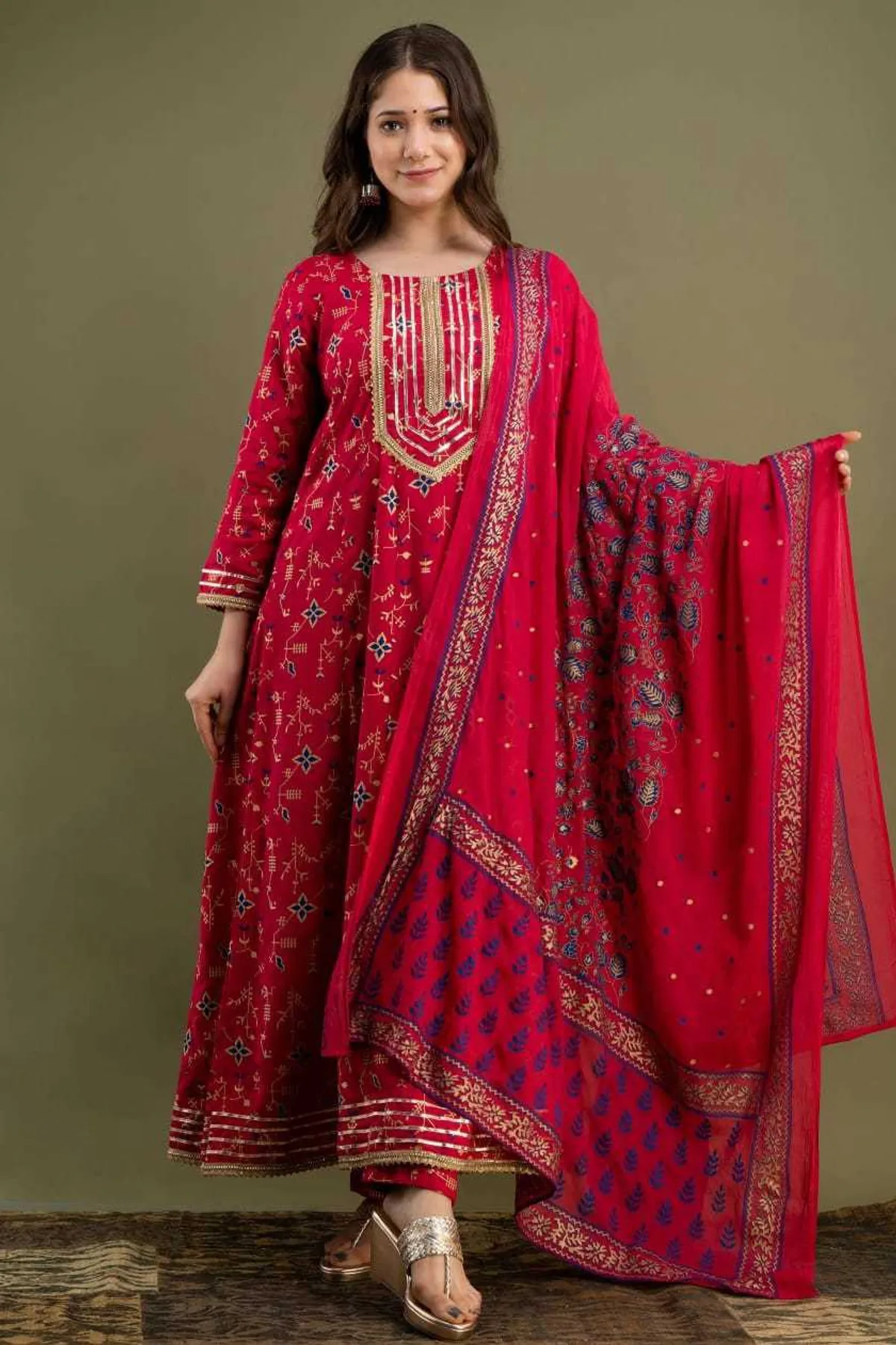 pink viscose rayon embroidered kurta sharara set for women