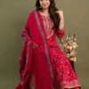 pink viscose rayon embroidered kurta sharara set for women